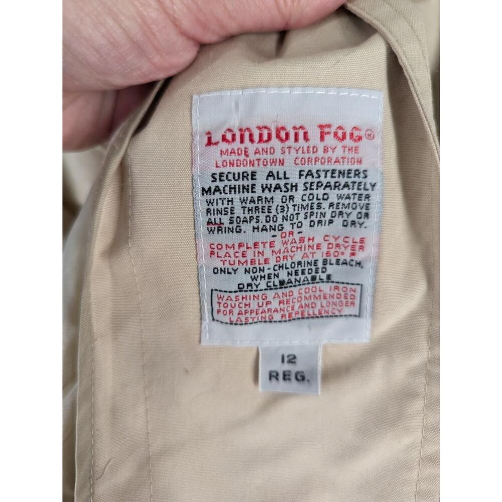 London Fog Lined Coat Jacket 12 Reg Beige Plush Removable Lining -T0124 - Picture 3 of 6